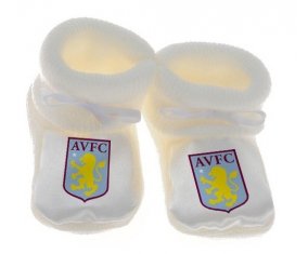 Chausson bébé Aston Villa Football Club de couleur Blanc