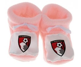 Chausson bébé Association Football Club Bournemouth de couleur Rose