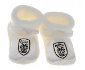 Chausson bébé PAOK Salonique de couleur Blanc