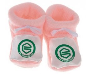 Chausson bébé Football Club Groningue de couleur Rose