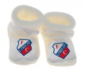 Chausson bébé Football Club Utrecht de couleur Blanc