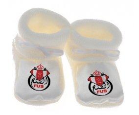 Chausson bébé Fath Union Sport de Rabat de couleur Blanc