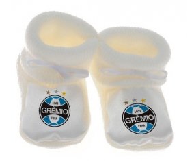 Chausson bébé Grêmio Foot-Ball Porto Alegrense de couleur Blanc