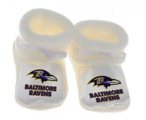 Chausson bébé Baltimore Ravens de couleur Blanc