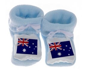 Chausson bébé Drapeau Australie de couleur Bleu