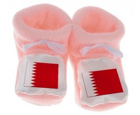 Chausson bébé Drapeau Bahreïn de couleur Rose