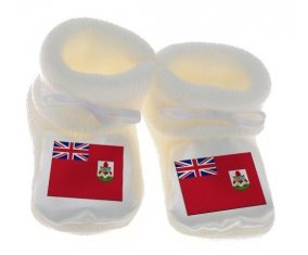 Chausson bébé Drapeau Bermudes de couleur Blanc