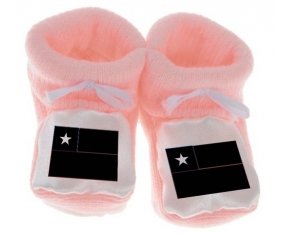 Chausson bébé Drapeau Chili de couleur Rose