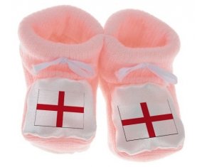 Chausson bébé Drapeau Angleterre de couleur Rose