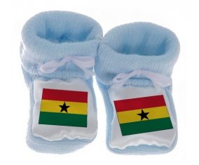 Chausson bébé Drapeau Ghana de couleur Bleu