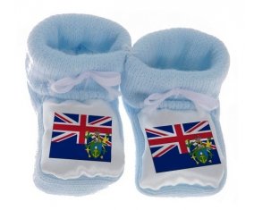 Chausson bébé Drapeau Îles Pitcairn de couleur Bleu