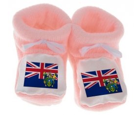 Chausson bébé Drapeau Îles Pitcairn de couleur Rose