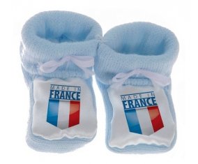 Chausson bébé Made in France design 2 de couleur Bleu