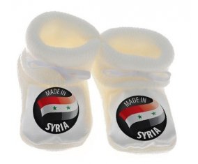 Chausson bébé Made in SYRIA de couleur Blanc