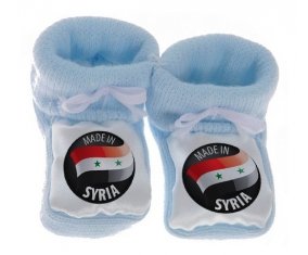 Chausson bébé Made in SYRIA de couleur Bleu