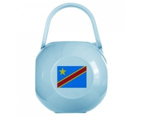 Boîte à tétine Drapeau République Démocratique du Congo de couleur Bleue