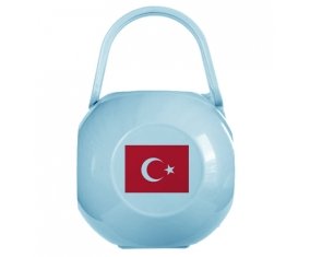 Boîte à tétine Drapeau Turquie de couleur Bleue