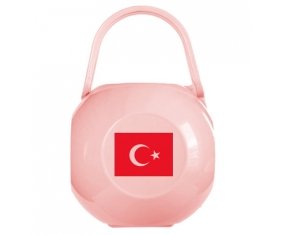 Boîte à tétine Drapeau Turquie de couleur Rose