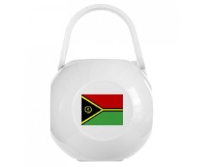 Boîte à tétine Drapeau Vanuatu de couleur Blanche