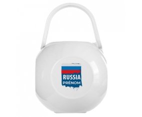 Boîte à sucette Drapeau Russia avec prénom de couleur Blanche