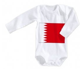 Body bébé Drapeau Bahreïn taille 3/6 mois manches Longues