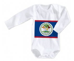 Body bébé Drapeau Belize taille 3/6 mois manches Longues