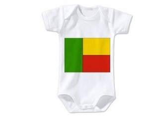 Body bébé Drapeau Bénin taille 3/6 mois manches Courtes