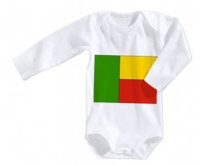 Body bébé Drapeau Bénin taille 3/6 mois manches Longues