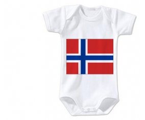 Body bébé Drapeau Île Bouvet taille 3/6 mois manches Courtes