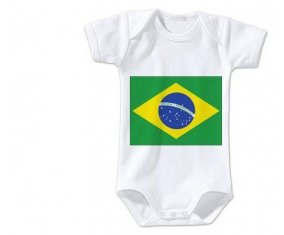 Body bébé Drapeau Brésil taille 3/6 mois manches Courtes