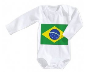 Body bébé Drapeau Brésil taille 3/6 mois manches Longues