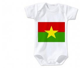 Body bébé Drapeau Burkina Faso taille 3/6 mois manches Courtes