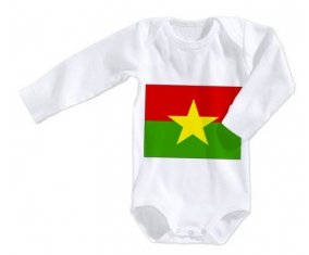 Body bébé Drapeau Burkina Faso taille 3/6 mois manches Longues