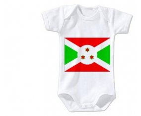 Body bébé Drapeau Burundi taille 3/6 mois manches Courtes