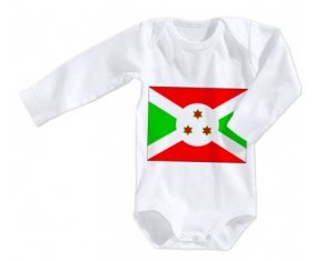 Body bébé Drapeau Burundi taille 3/6 mois manches Longues