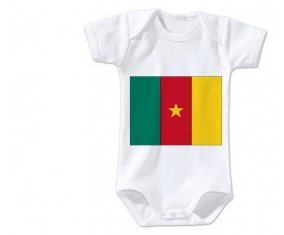 Body bébé Drapeau Cameroun taille 3/6 mois manches Courtes