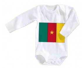 Body bébé Drapeau Cameroun taille 3/6 mois manches Longues