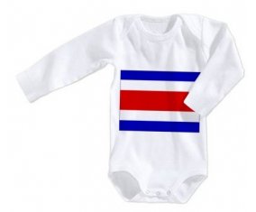 Body bébé Drapeau Costa Rica taille 3/6 mois manches Longues