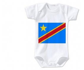 Body bébé Drapeau République Démocratique du Congo taille 3/6 mois manches Courtes