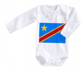 Body bébé Drapeau République Démocratique du Congo taille 3/6 mois manches Longues