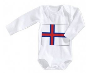 Body bébé Drapeau Îles Féroé taille 3/6 mois manches Longues