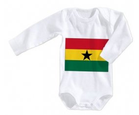 Body bébé Drapeau Ghana taille 3/6 mois manches Longues