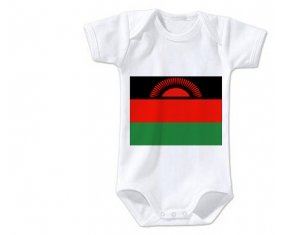 Body bébé Drapeau Malawi taille 3/6 mois manches Courtes