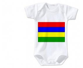 Body bébé Drapeau Ile Maurice taille 3/6 mois manches Courtes