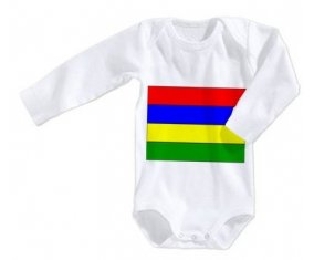 Body bébé Drapeau Ile Maurice taille 3/6 mois manches Longues