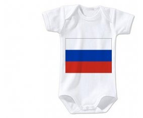 Body bébé Drapeau Russie taille 3/6 mois manches Courtes