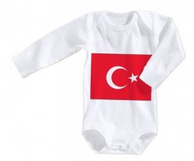 Body bébé Drapeau Turquie taille 3/6 mois manches Longues