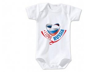 Body bébé I Love Russia taille 3/6 mois manches Courtes