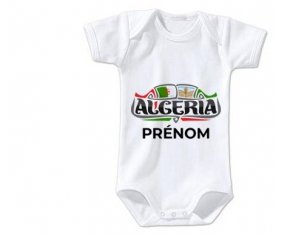 Body bébé Algeria design avec prénom taille 3/6 mois manches Courtes