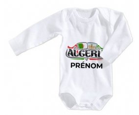 Body bébé Algeria design avec prénom taille 3/6 mois manches Longues